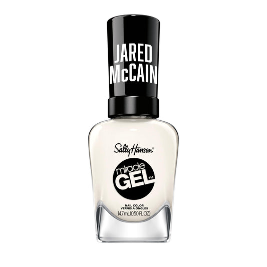 Sally Hansen bottle front view showing clear brand and clean white color benefit