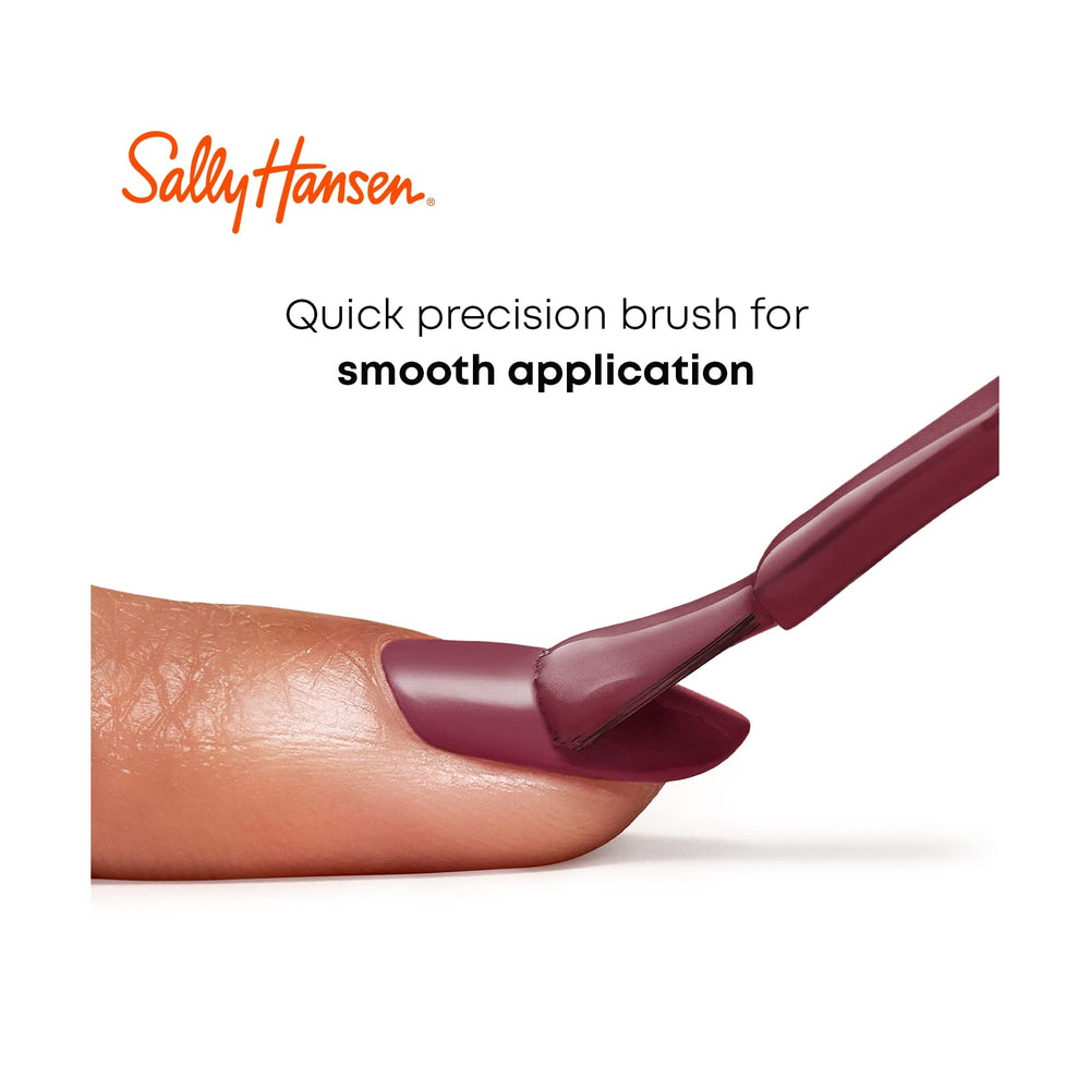 Sally Hansen nails wearing Tipsy Gypsy on hand showing long-lasting glossy finish and chip resistance