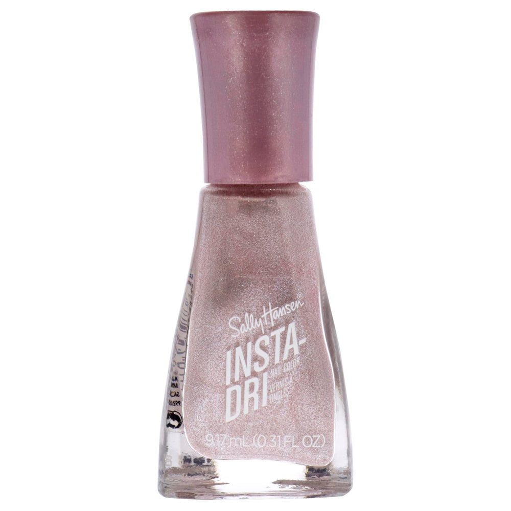 Sally Hansen bottle front view showing petal-to-the-metal color and quick-dry benefit