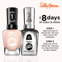 Sally Hansen bottle cap and label highlighting the two-step system