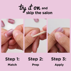 Sally Hansen 30 nails laid out to display size range and mix-and-match fit