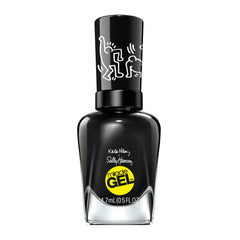 Sally Hansen bottle front view shows bold black shade and gel-like shine benefit