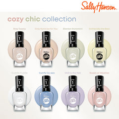 Sally Hansen polish in cozy sweater setting evoking warm fall tones