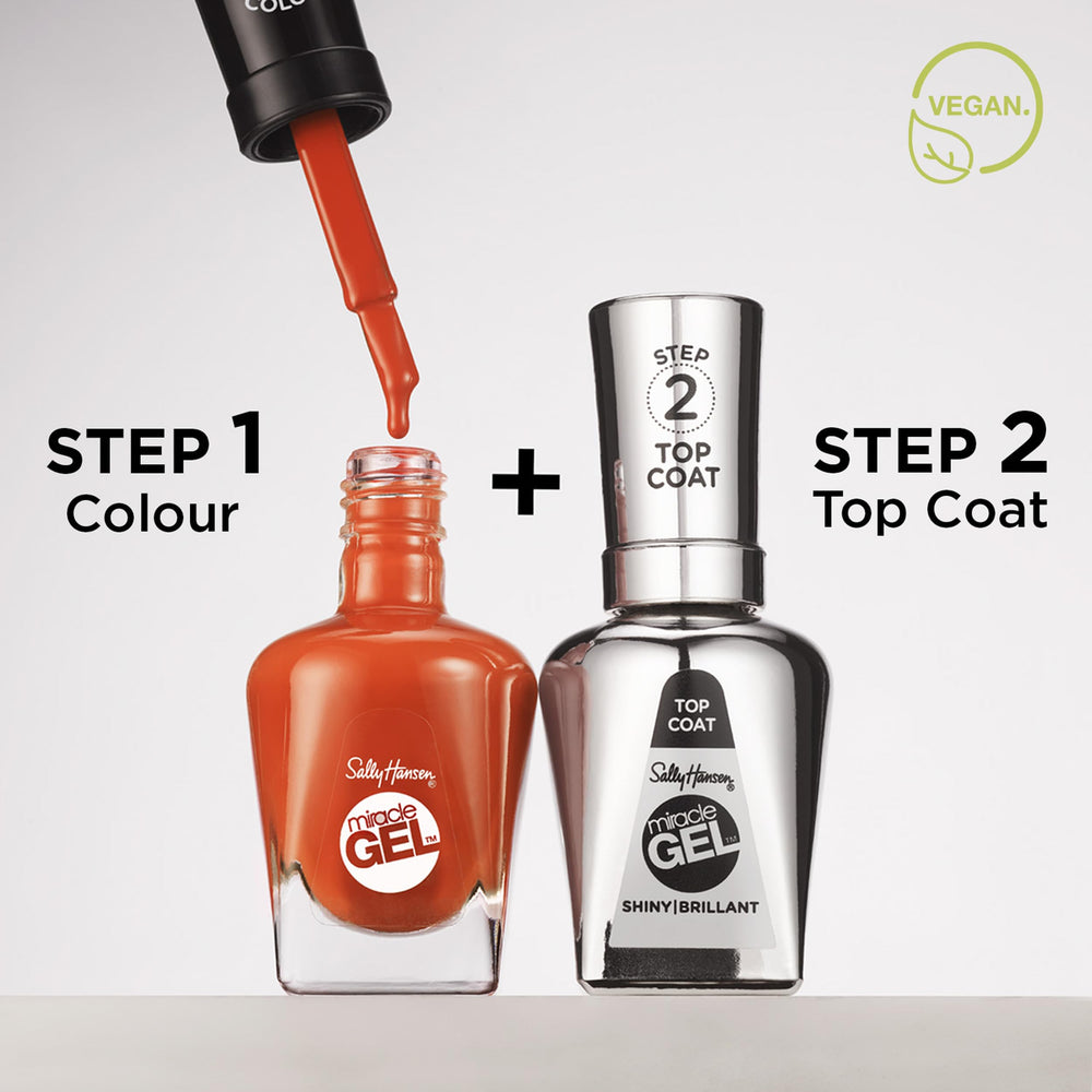 Hands with finished manicure using Sally Hansen Street Flair showing chip-resistant gloss