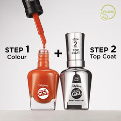 Hands with finished manicure using Sally Hansen Street Flair showing chip-resistant gloss