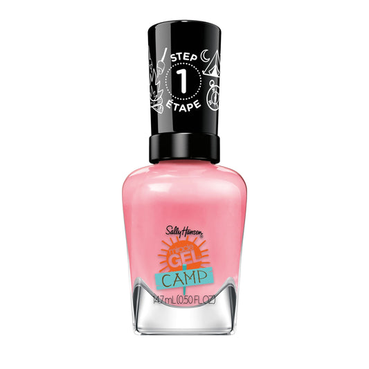Sally Hansen front packaging showing bright pink shade and gel-like finish benefit