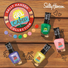 Sally Hansen polish on nails in lifestyle scene showing wearable summer style benefit