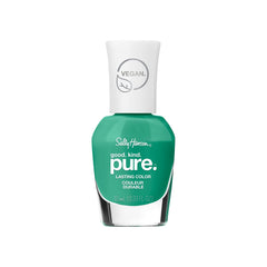 Sally Hansen bottle front showing bright green Thyme Off shade and clean branding benefits