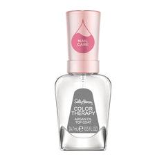 sally hansen top coat front bottle showing label and clear shine benefit