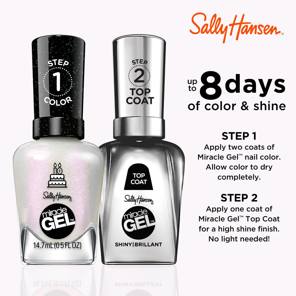 Sally Hansen swatch wheel displaying Twinkle Whites buildable coverage and shine