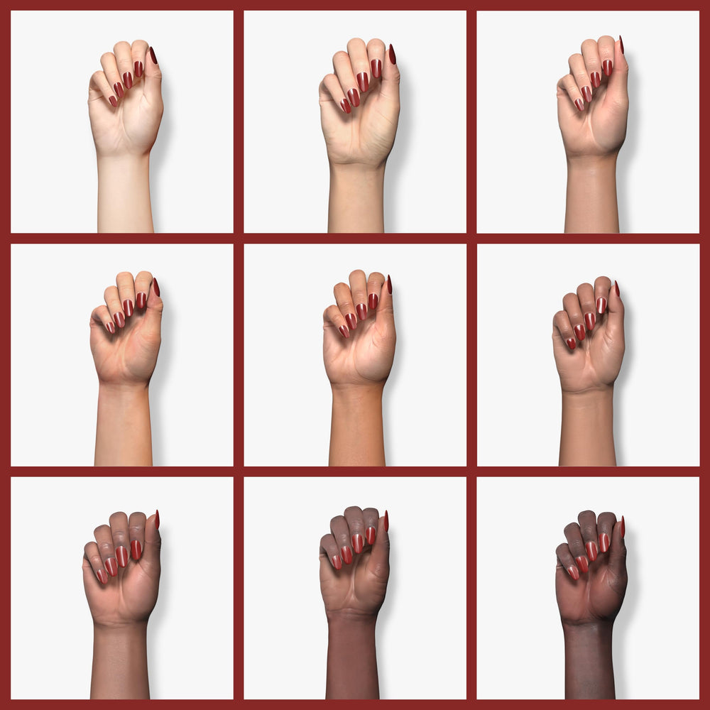 Sally Hansen swatch fan of Unwine'd showing true color payoff