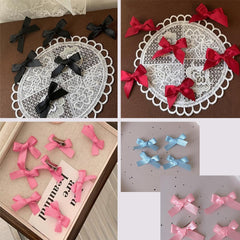 SALOCY bows clipped in child pigtails adding cute decorative accents