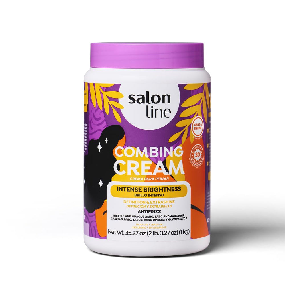 Salon Line detangling with wide-tooth comb showing reduced breakage benefit