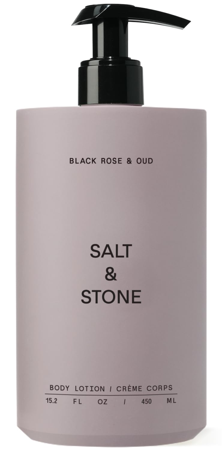 Salt & Stone bottle front view showing sleek packaging and hydrating benefit