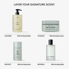 Salt & Stone cream applied on arm showing smooth finish and skin-softening benefit