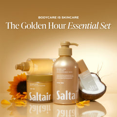 Saltair Golden Hour label close-up highlighting tropical fragrance