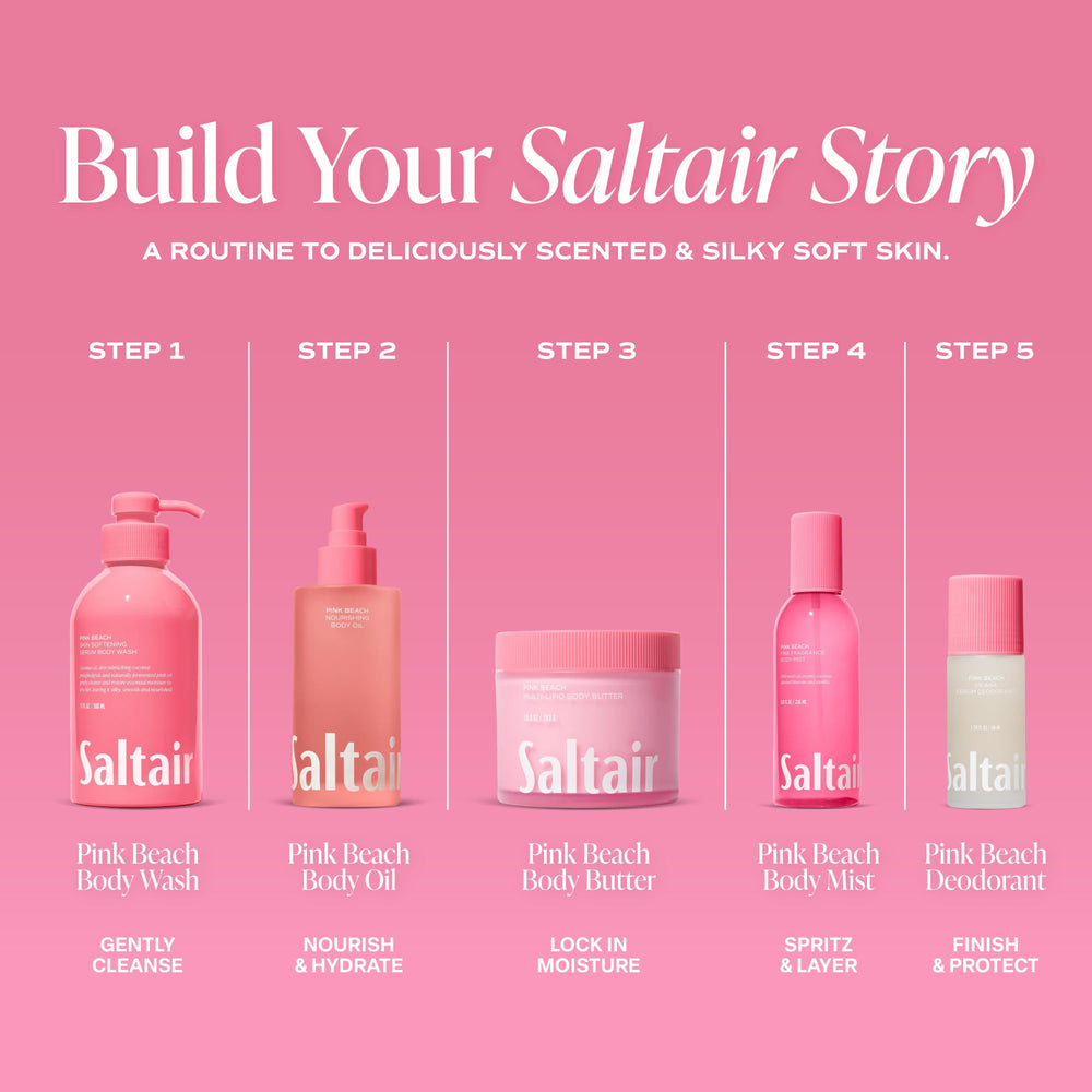 Saltair applied to damp skin after shower showing hydrated smoothness