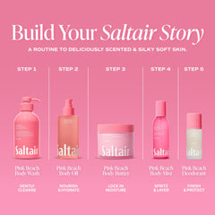 Saltair applied to damp skin after shower showing hydrated smoothness