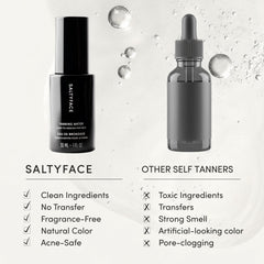 SALTYFACE being applied to jawline and neck for natural blended color
