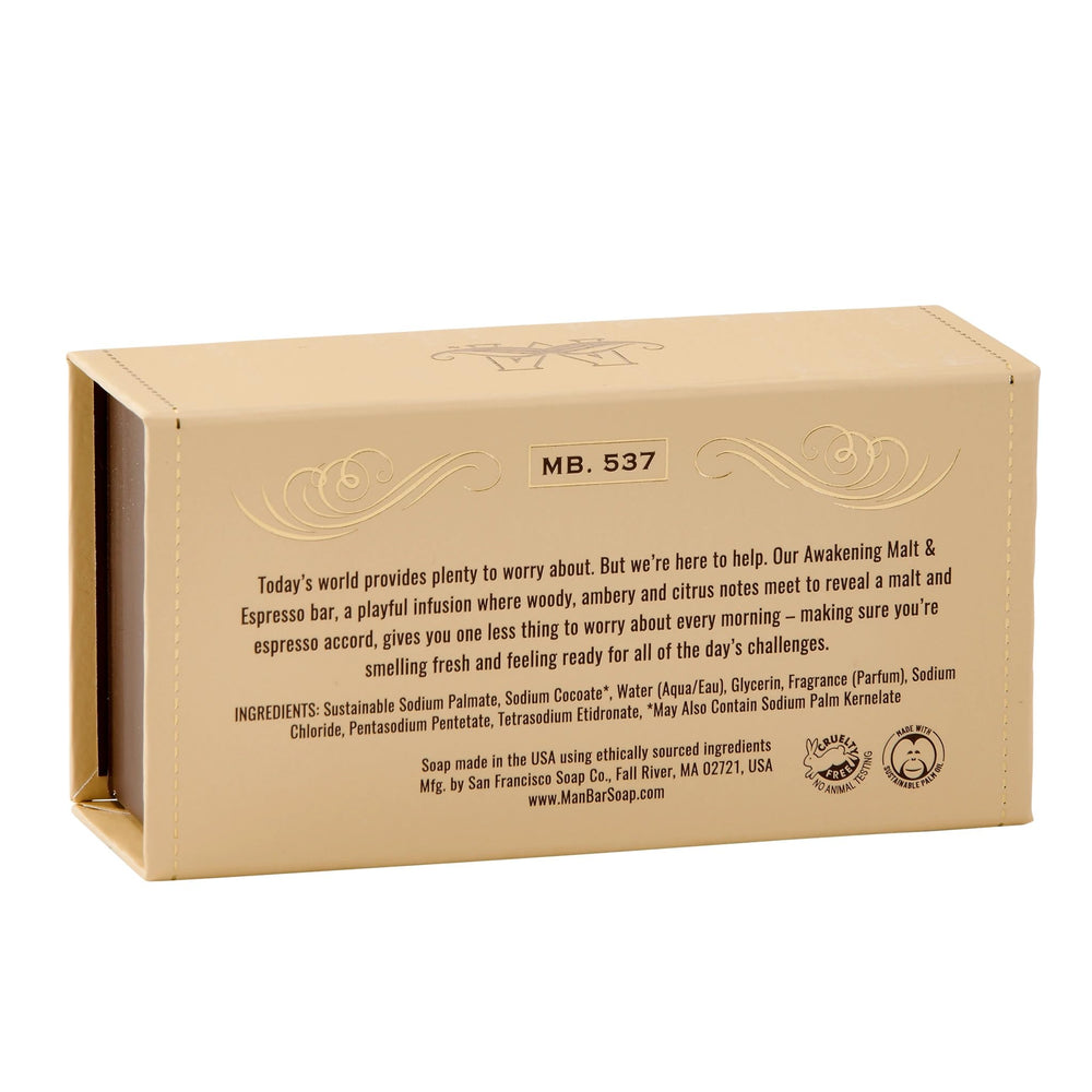 San Francisco Soap Company angled bar highlighting shape and easy grip for showers