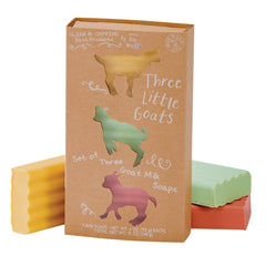 San Francisco Soap Company front packaging showing three goat milk soap bars, ideal for gifting