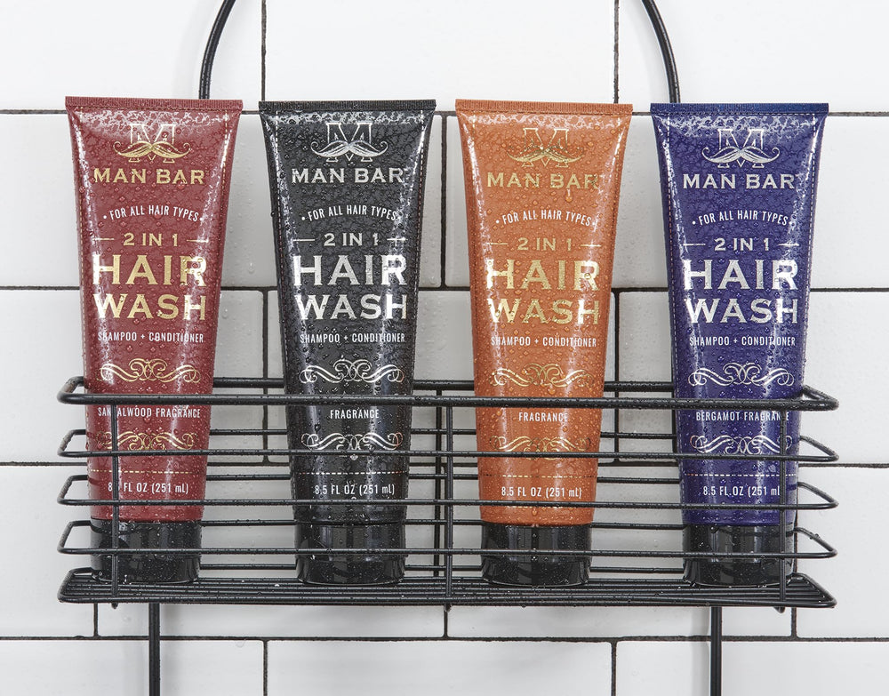 San Francisco Soap Company Man Bar on bathroom shelf lifestyle shot conveying refined scent and routine upgrade