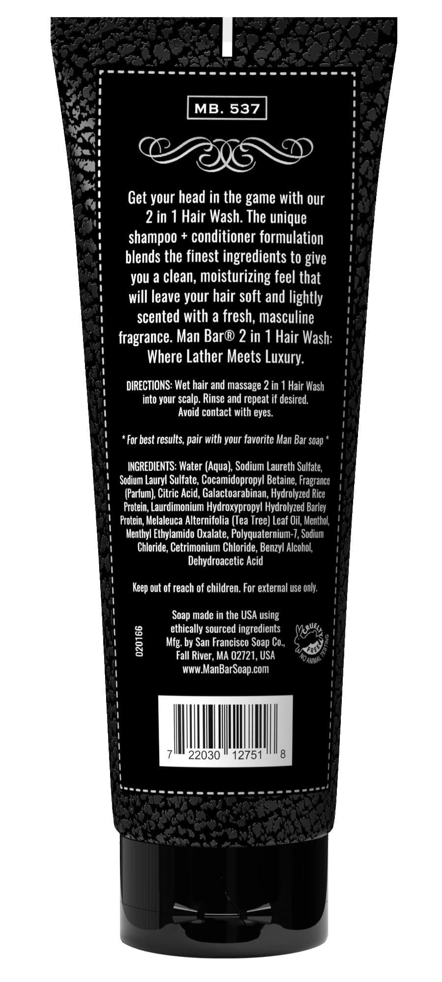 San Francisco Soap Company Man Bar close-up texture highlighting creamy lather and moisturizing feel