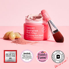 Sand & Sky open jar showing smooth mask texture, illustrates creamy application benefit
