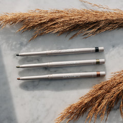 Sandstone Scandinavia pencil on vanity showing lifestyle ease and daily routine benefit