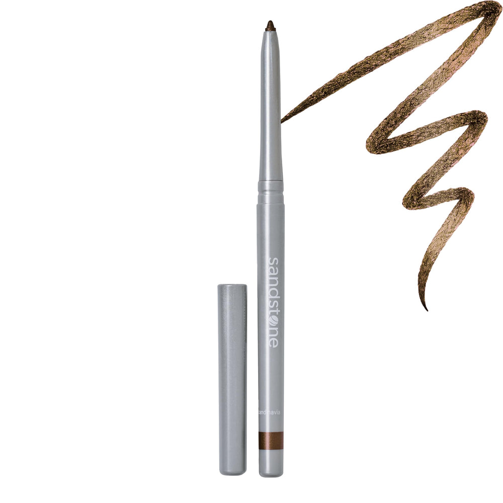 Sandstone Scandinavia packaging front showing cinnamon eyeliner and brand clarity