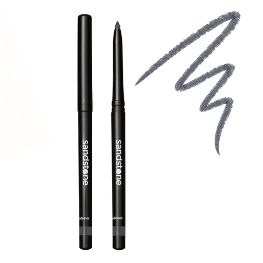 Sandstone Scandinavia eyeliner pencil front packaging showing grey shade and benefit