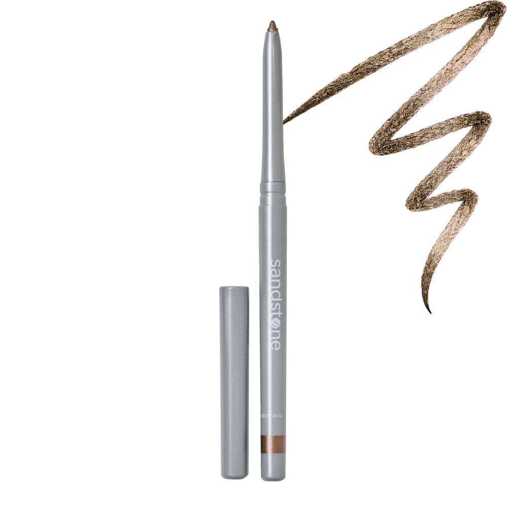 Sandstone Scandinavia honey front packaging showing sleek pencil and shade benefits