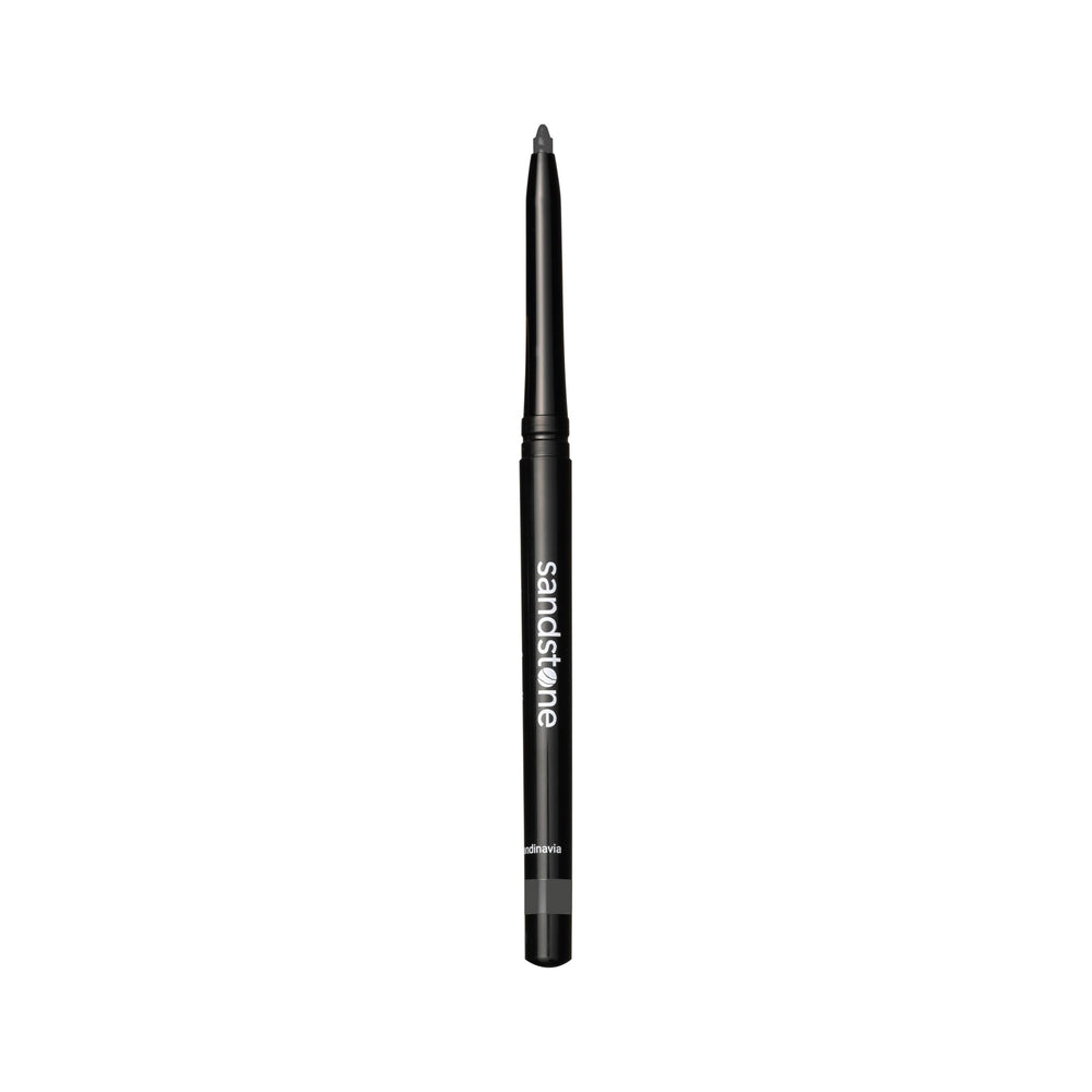 Sandstone Scandinavia pencil in use applying winged liner for lasting definition benefit