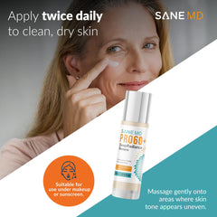 SANE cream layered under makeup demonstrating compatibility and non-pilling benefit