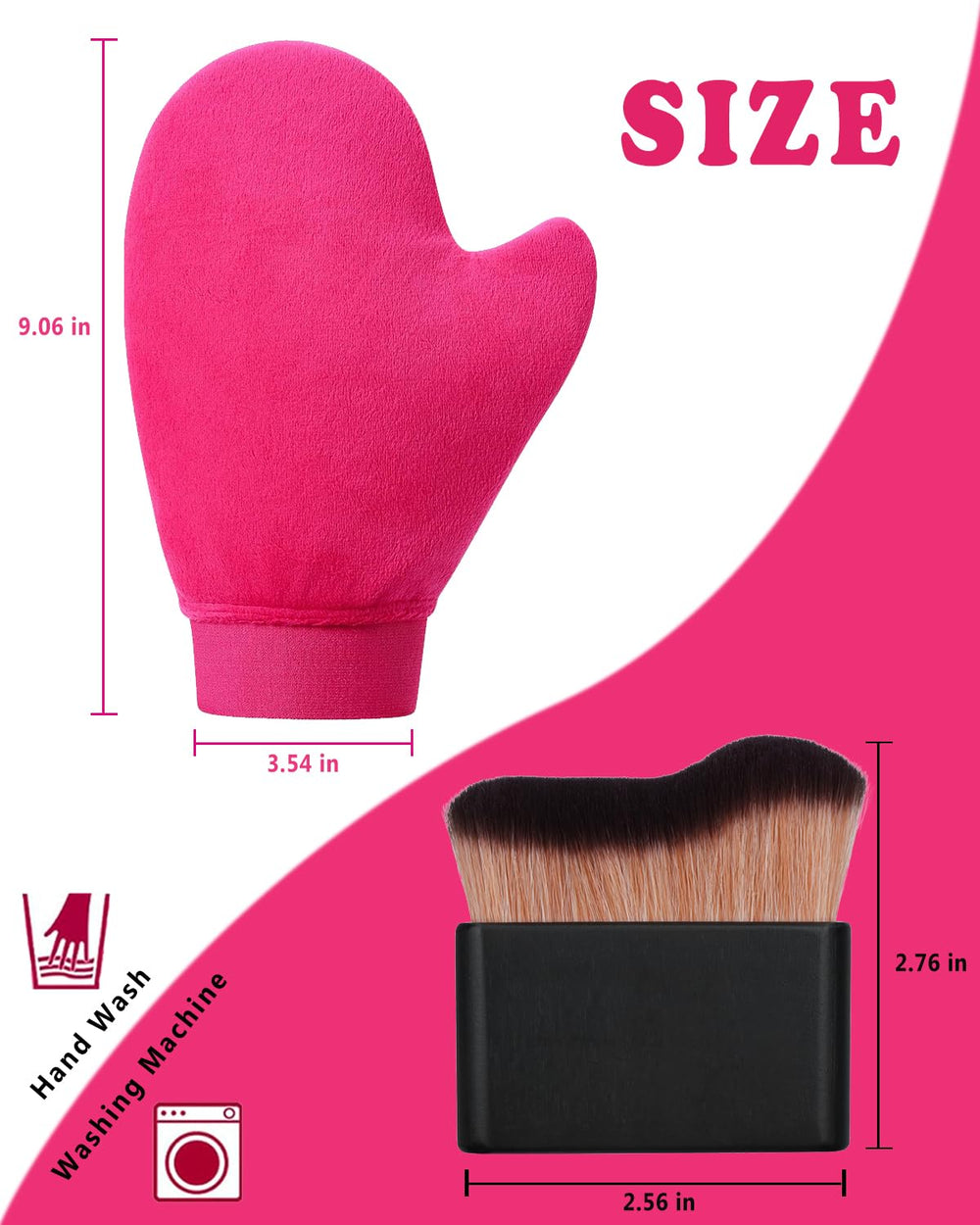 Sanfery kabuki brush blending self-tanner on face for natural-looking color