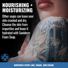 Saniderm ingredients display with aloe and sea buckthorn benefits