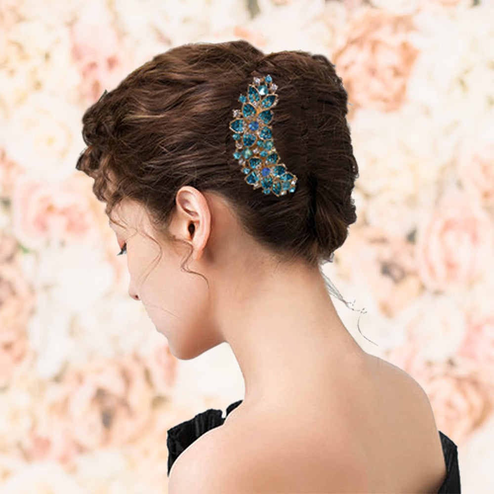 Sankuwen hair comb in wedding setting adding sparkle to bridal or guest styling benefit