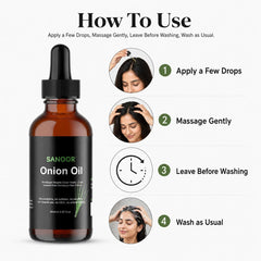 SANOOR applied to hair lengths to smooth frizz and add natural shine