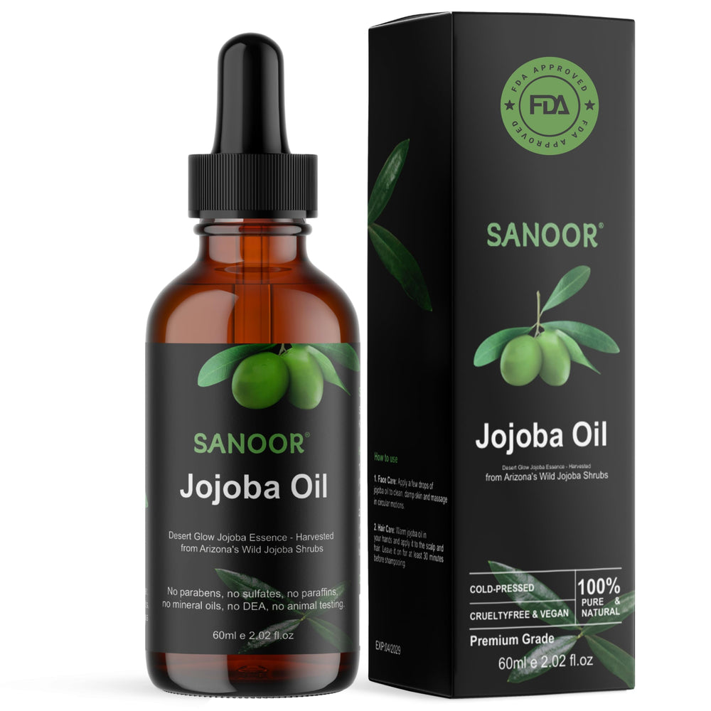 SANOOR front bottle 60ml showing compact travel-friendly packaging and purity benefit