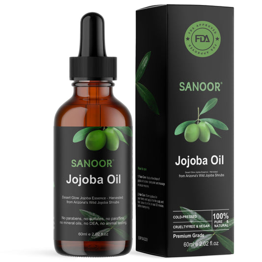 SANOOR front bottle 60ml showing compact travel-friendly packaging and purity benefit