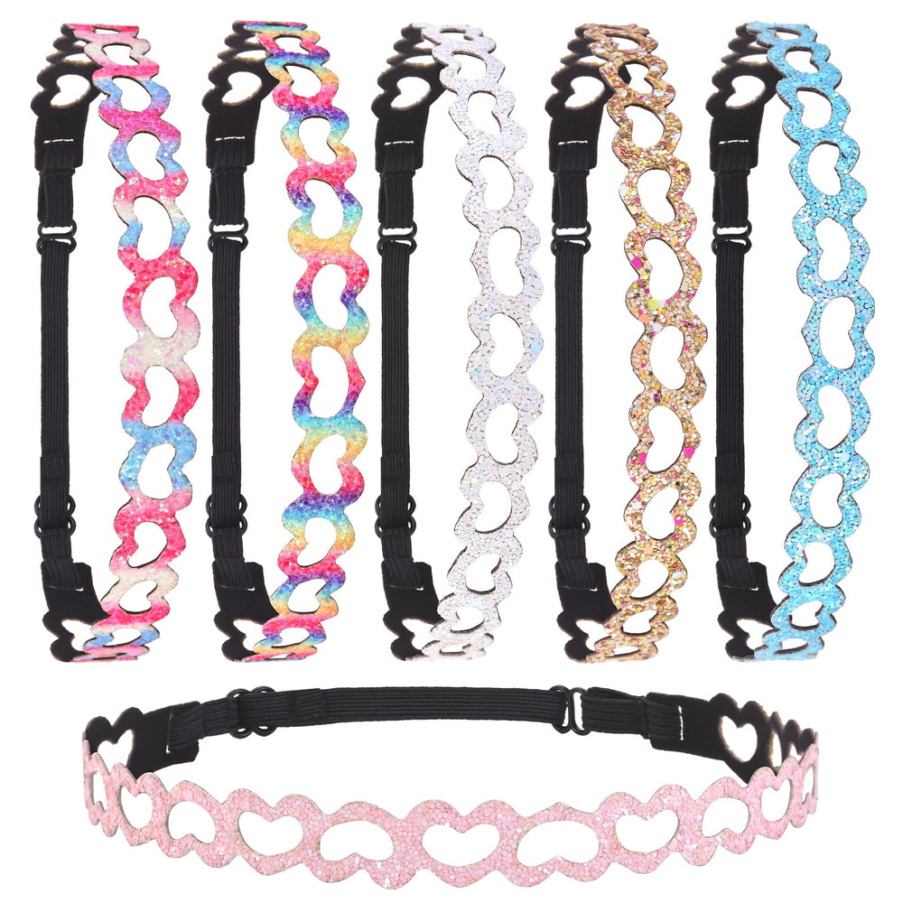 Santoddle front display showing six colorful headbands and visible sparkle