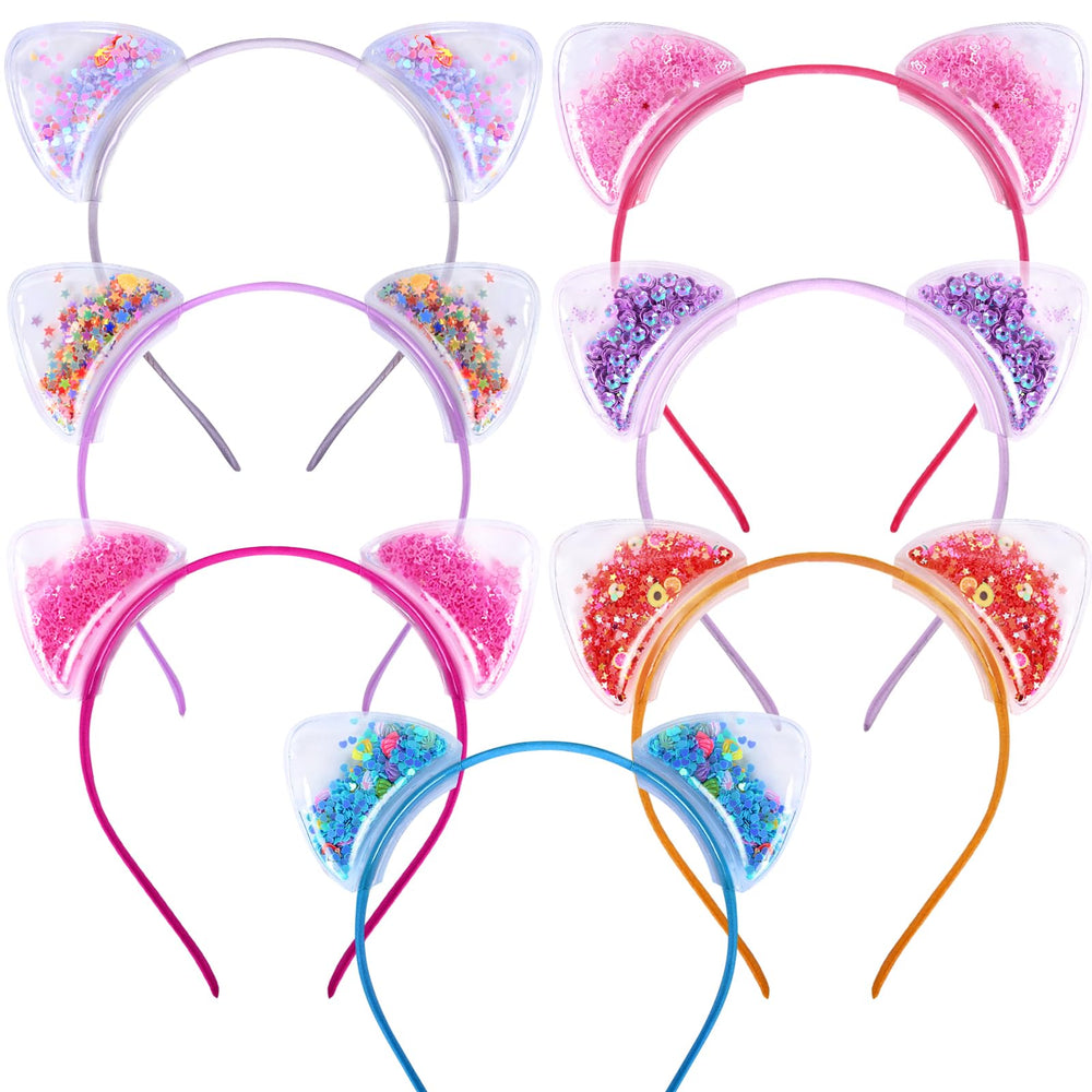 Santoddle front packaging showing seven glitter cat ear headbands and variety