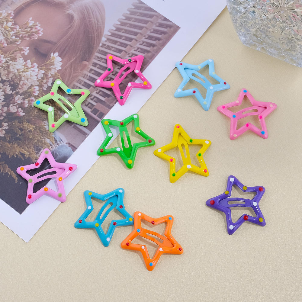 SAOROPEB star clips holding bangs and adding playful style in hair
