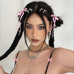 SAOROPEB bows clipped in a ponytail demonstrating quick styling and neat appearance