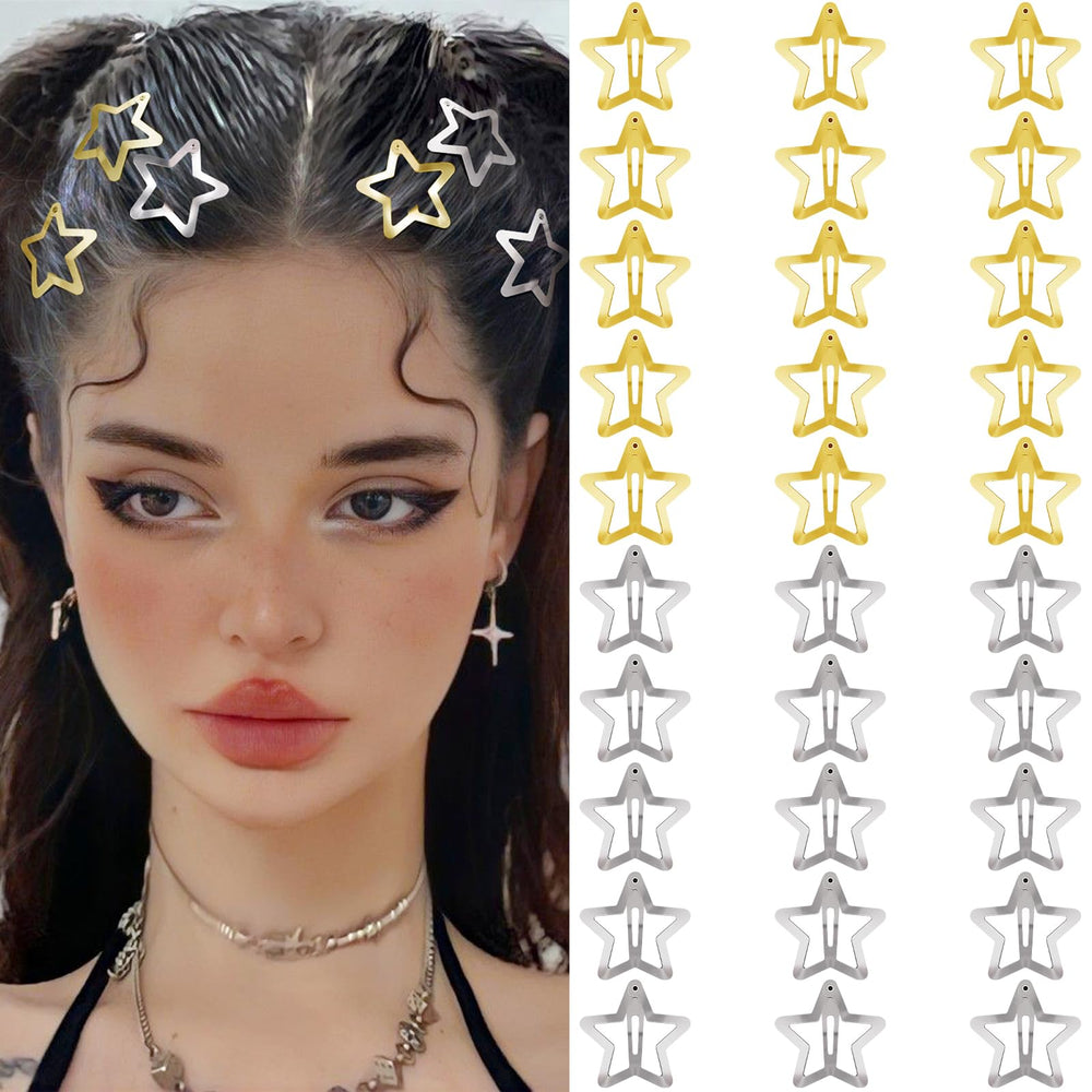SAOROPEB front pack view showing 30 gold and silver star clips as a convenient set