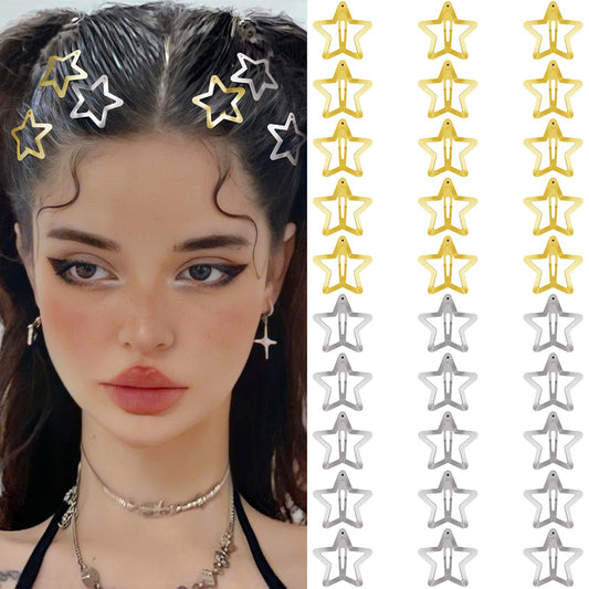 SAOROPEB front pack view showing 30 gold and silver star clips as a convenient set