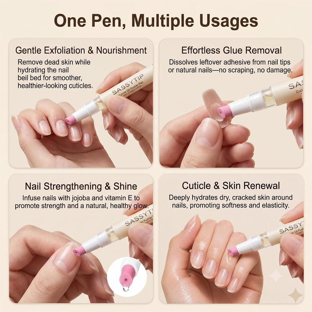 SASSYTIP application on hand demonstrating targeted cleaning benefit