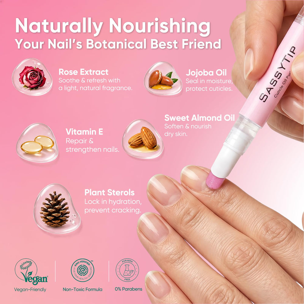 SASSYTIP pen in hand scale illustrates small travel-friendly size