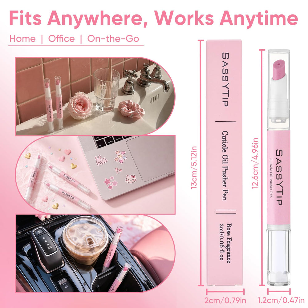 SASSYTIP rose variant label highlighting scent and ingredient callouts