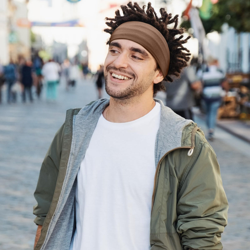 SATINIOR model wearing cap side profile keeping dreads neat and protected